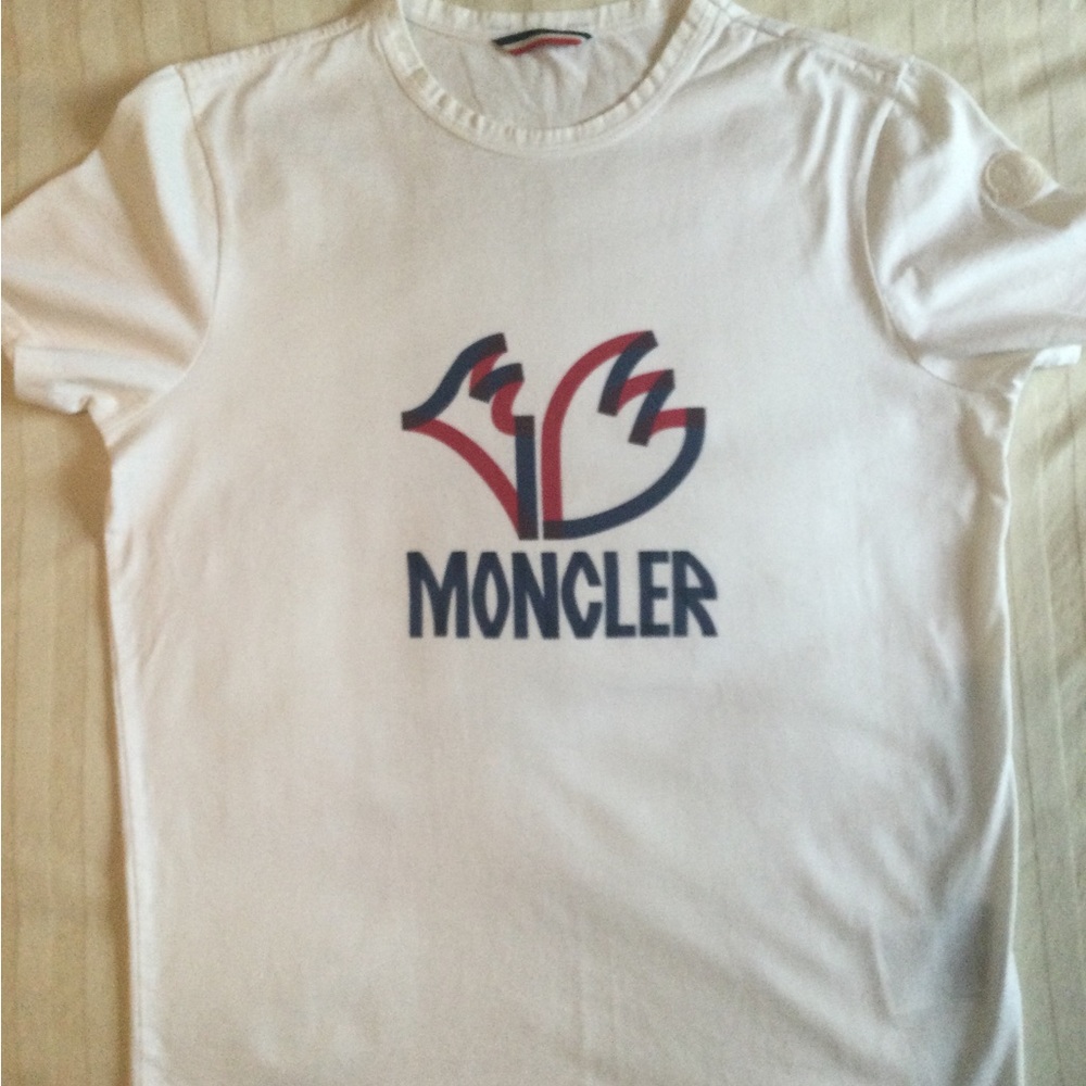 Moncler Maglia White Logo T‑Shirt